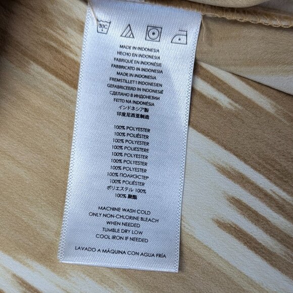 Michael by Michael Kors Gold Patterned Cold Shoulder Blouse Size Small - Picture 8 of 14